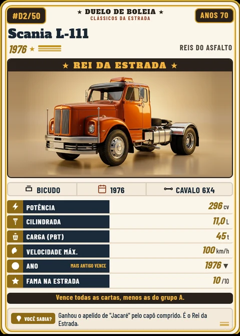 Carta do Scania L-111, o Rei da Estrada